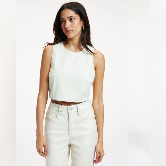 Good American Faux Leather Crop Top - Picture 2 of 3